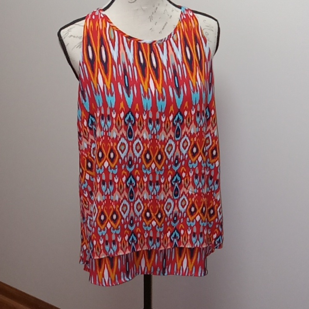 Zac & Rachel multi-colored women's sleeveless top size L